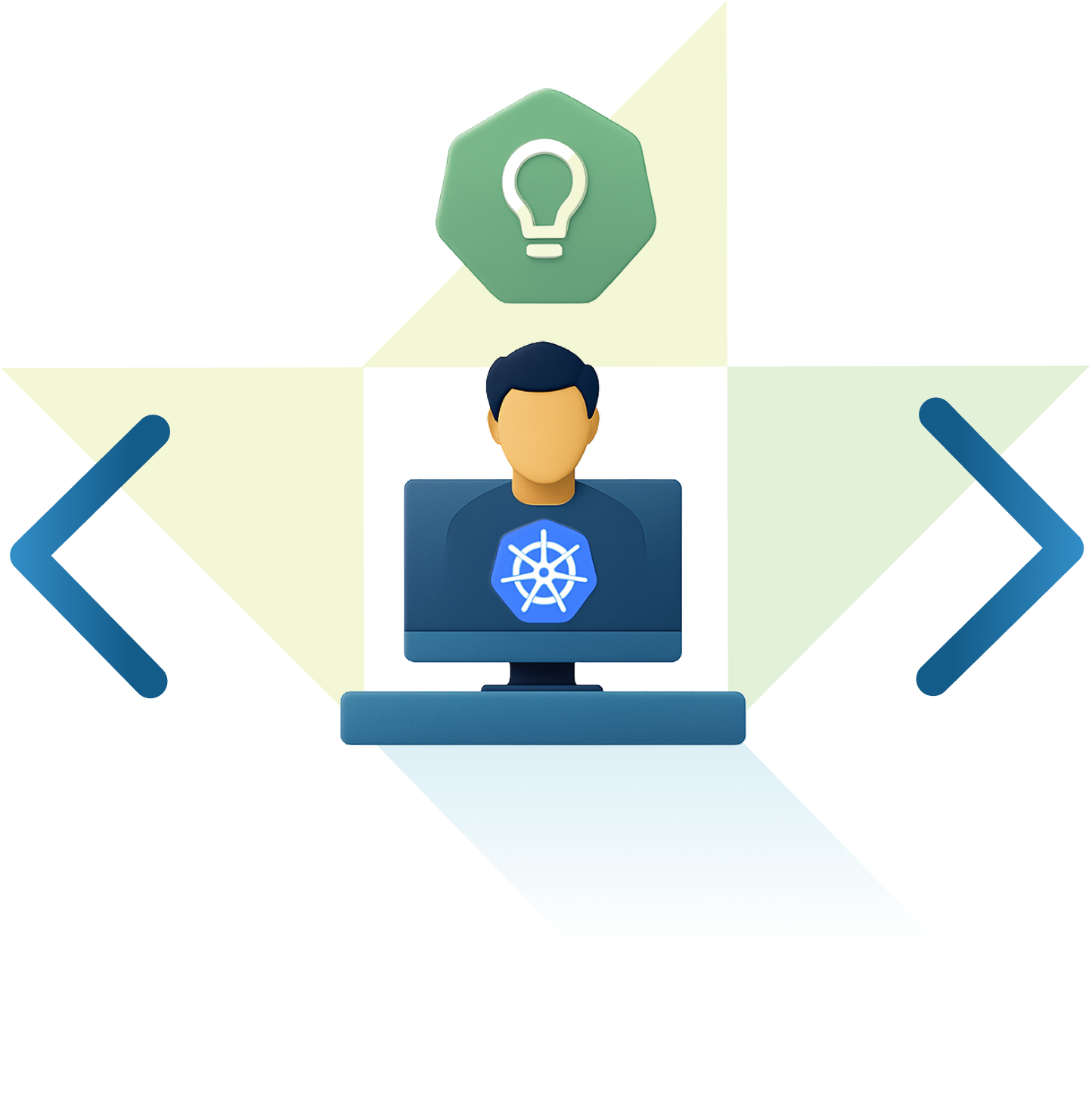 Frame 184 image representing kubernetes developer with computer